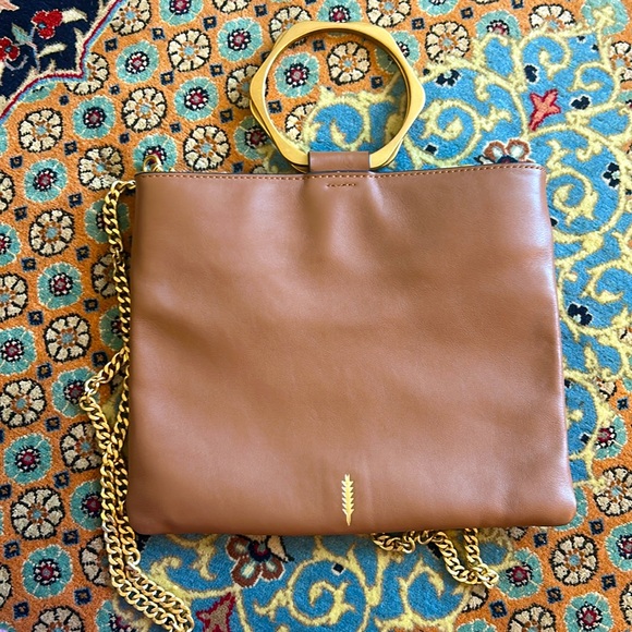 Thacker Le Pouch Leather Purse and Crossbody Bloomingdale s - Gold and Brown - Picture 5 of 5